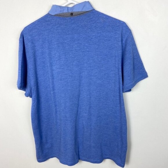 Ted Baker Ovaskep Piqué Polo Collar Slim Shirt Size 2XL Short Sleeve Blue Glee - Picture 5 of 11